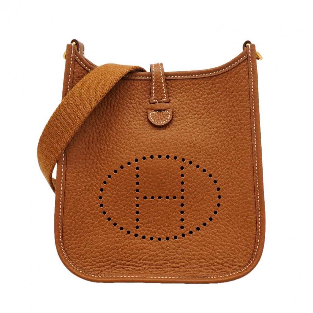 Hermes Shoulder Bag Evelyne TPM Taurillon Clemence Gold