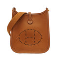Hermes Shoulder Bag Evelyne TPM Taurillon Clemence Gold