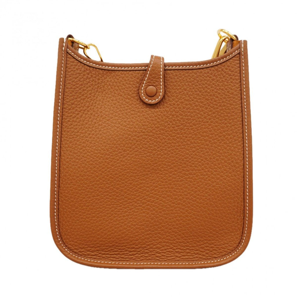 Hermes Shoulder Bag Evelyne TPM Taurillon Clemence Gold — view 8