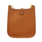 Hermes Shoulder Bag Evelyne TPM Taurillon Clemence Gold — view 8