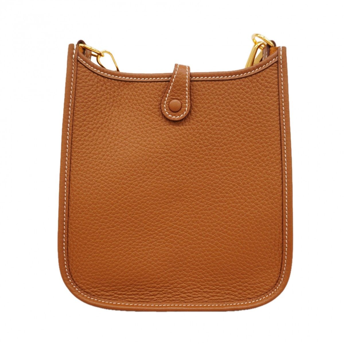 Hermes Shoulder Bag Evelyne TPM Taurillon Clemence Gold — view 8