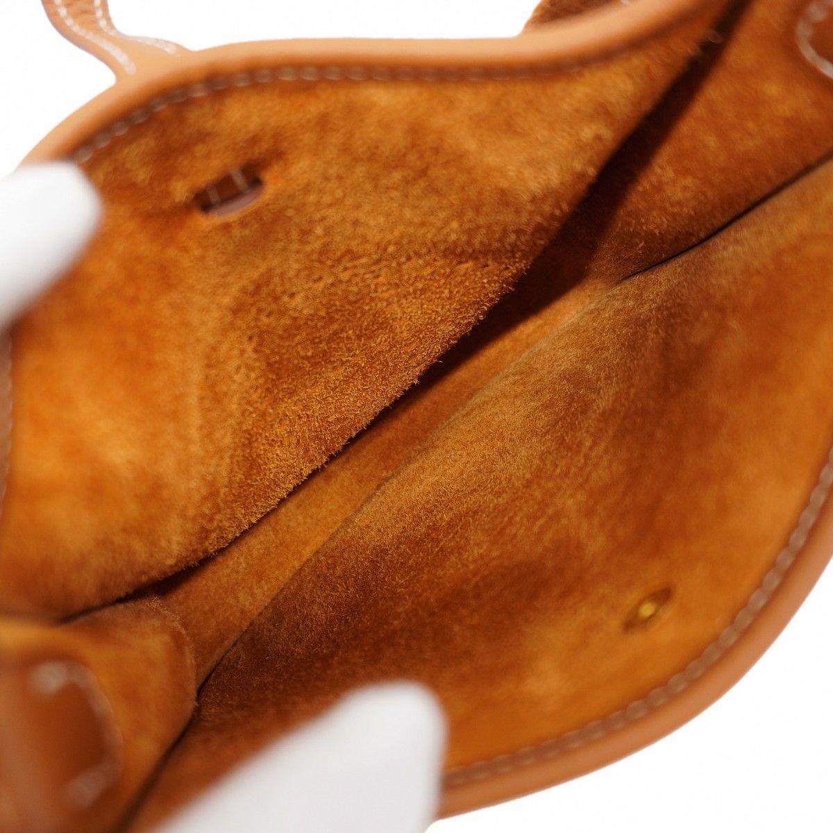 Hermes Shoulder Bag Evelyne TPM Taurillon Clemence Gold — view 4