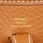 Hermes Shoulder Bag Evelyne TPM Taurillon Clemence Gold — view 5