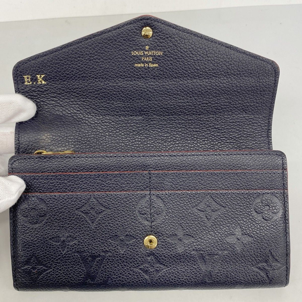 Louis Vuitton Wallet Monogram Empreinte Portefeuille Sarah Marine — view 9