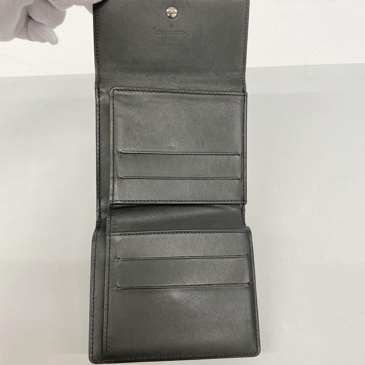 Louis Vuitton Trifold Wallet Monogram Matt Porte-Monnaie Billets Carte Cles Noir — view 3