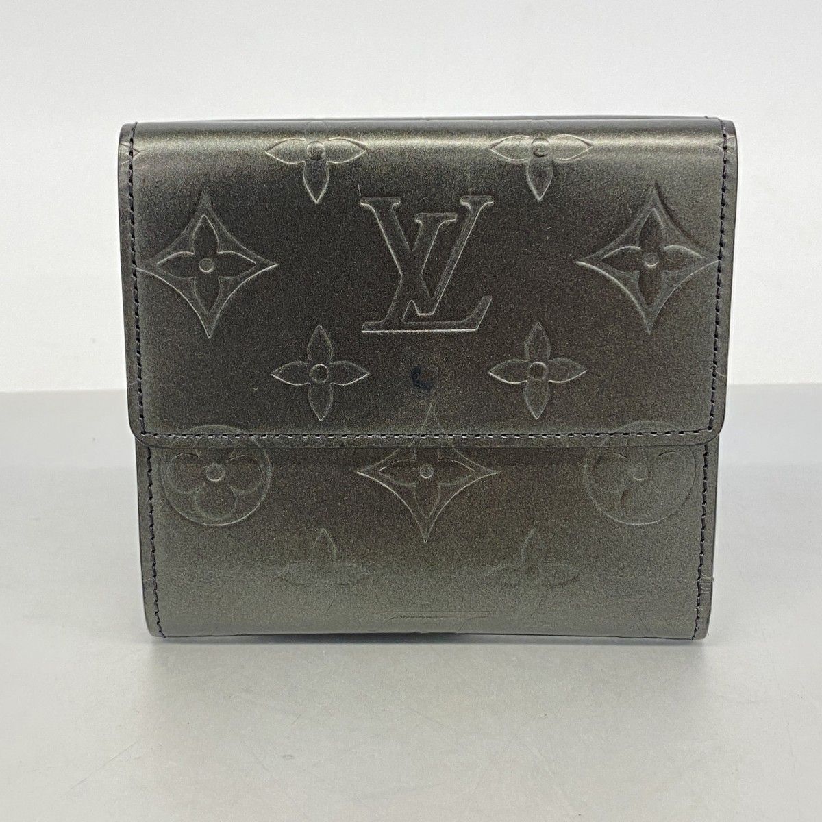 Louis Vuitton Trifold Wallet Monogram Matt Porte-Monnaie Billets Carte Cles Noir — view 8