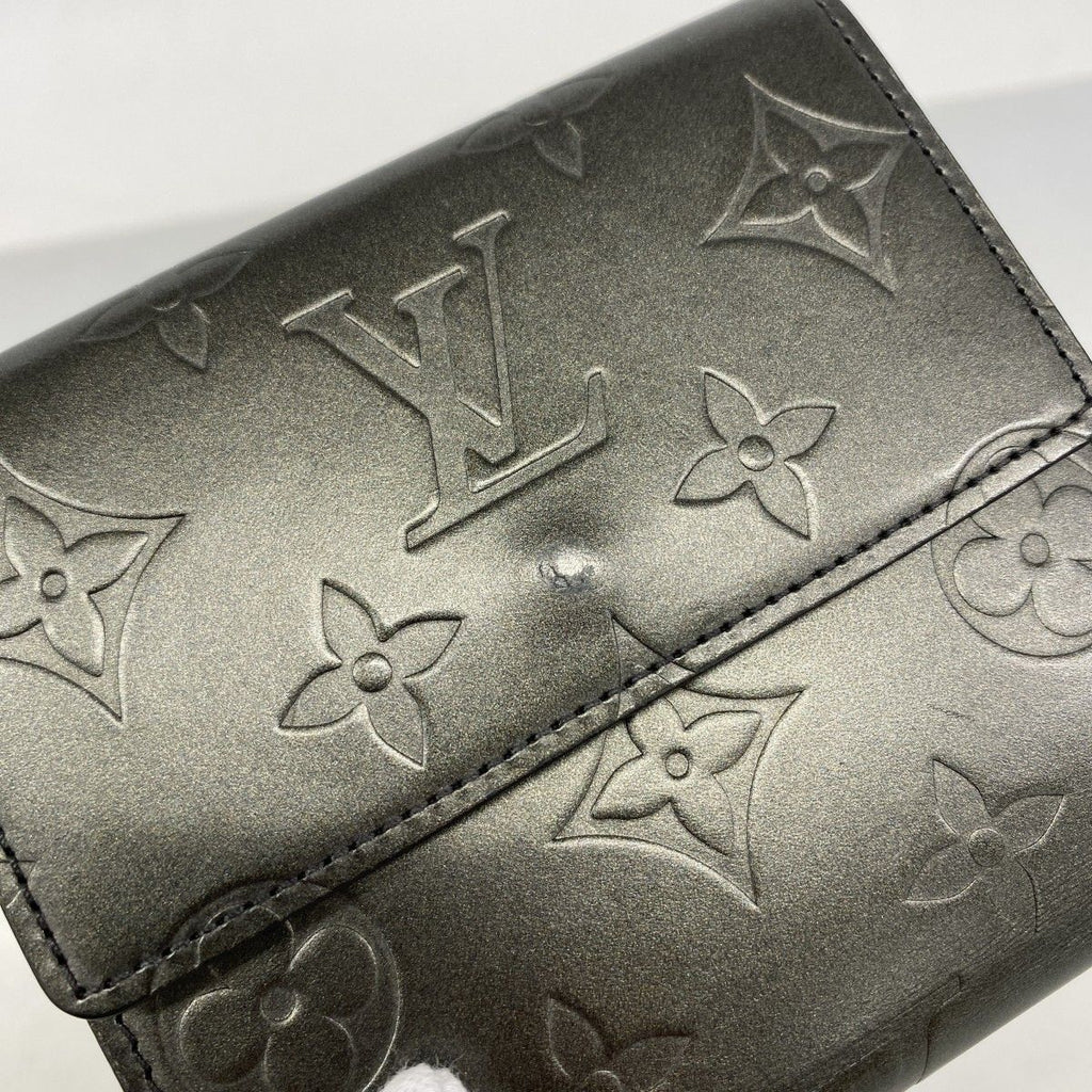 Louis Vuitton Trifold Wallet Monogram Matt Porte-Monnaie Billets Carte Cles Noir — view 7