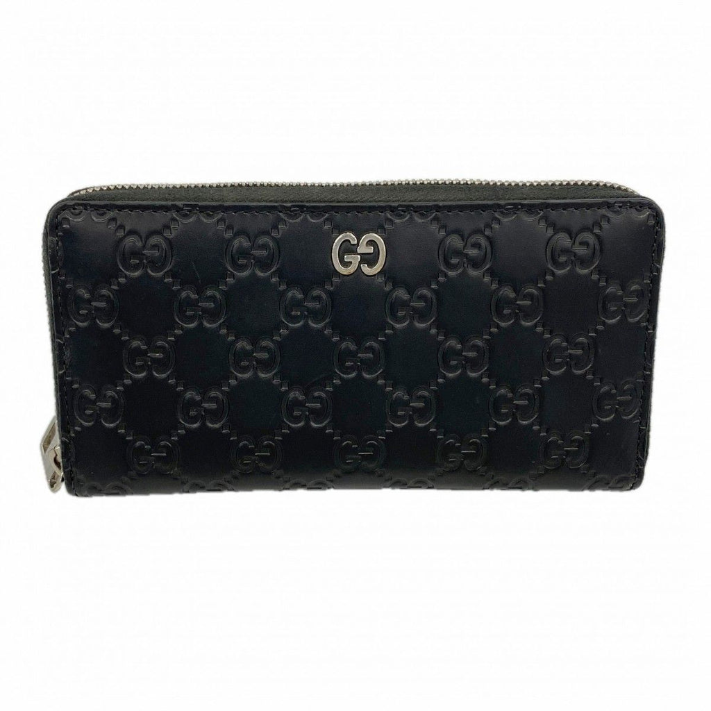 Gucci Wallet Guccissima Leather Black Silver