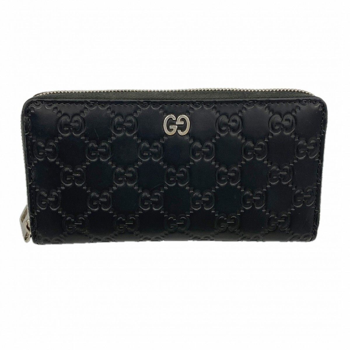 Gucci Wallet Guccissima Leather Black Silver
