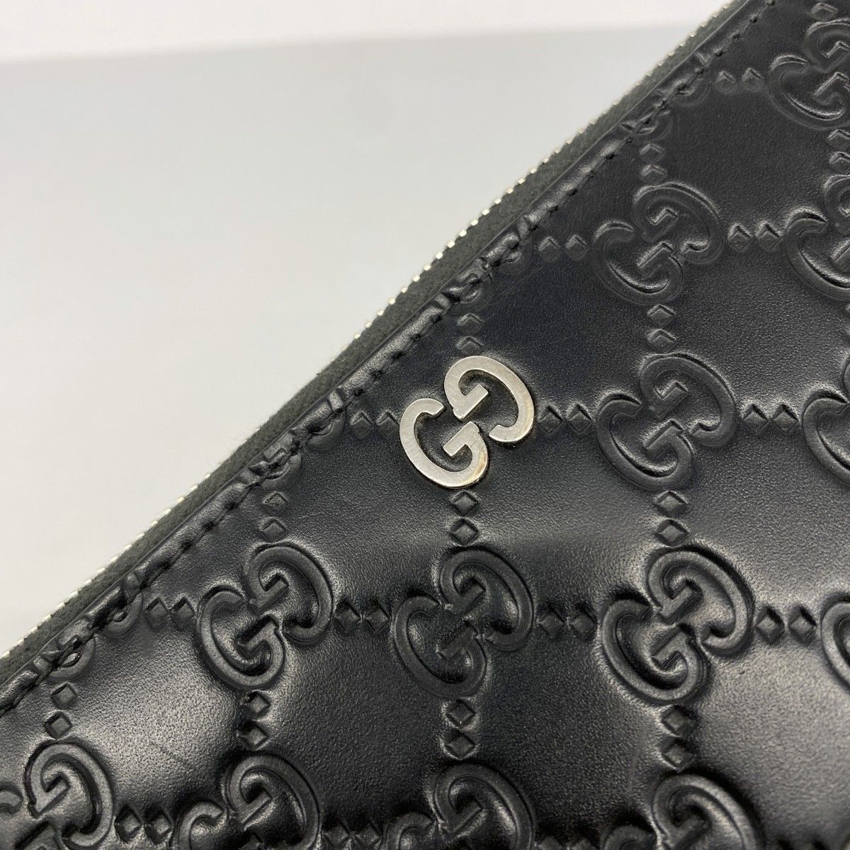 Gucci Wallet Guccissima Leather Black Silver — view 8