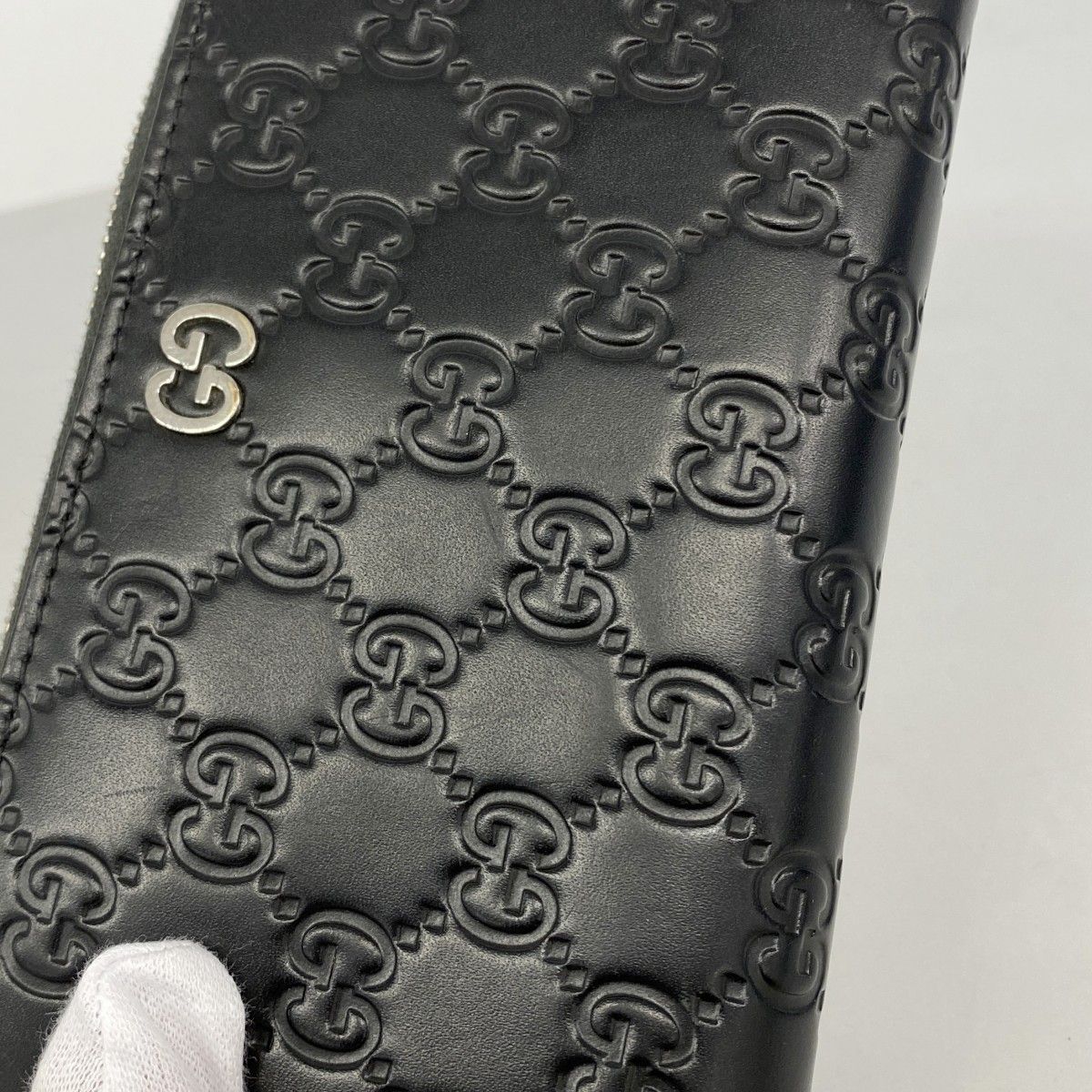 Gucci Wallet Guccissima Leather Black Silver — view 9