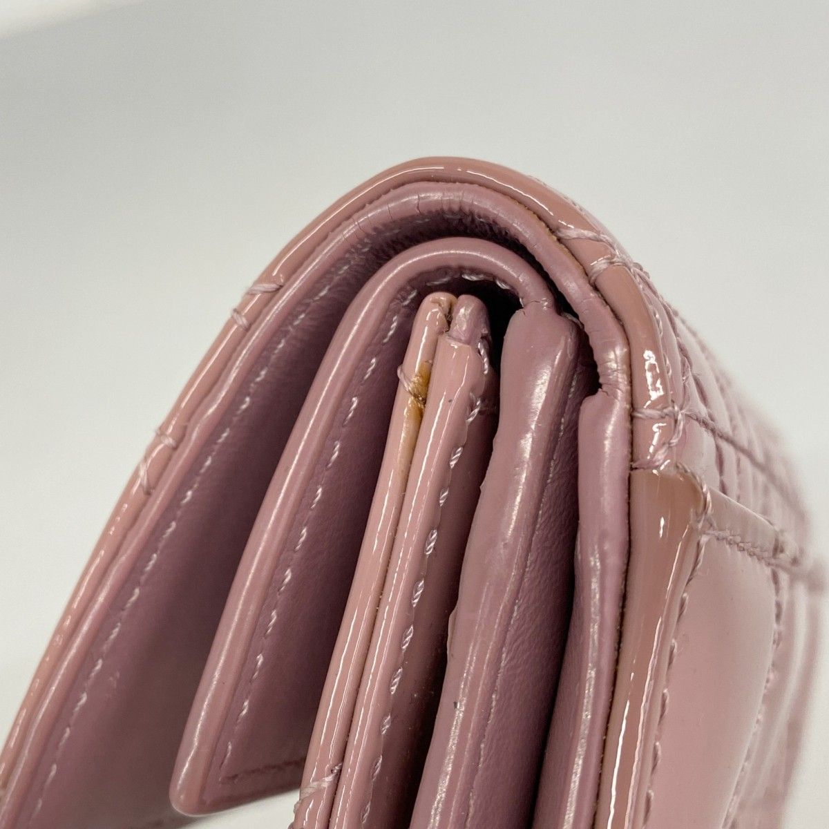Dior Trifold Wallet Cannage Enamel Pink Gold — view 5
