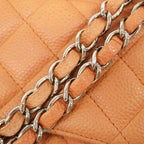 Chanel Shoulder Bag Mini Quilted Caviar Leather Brown Silver — view 9