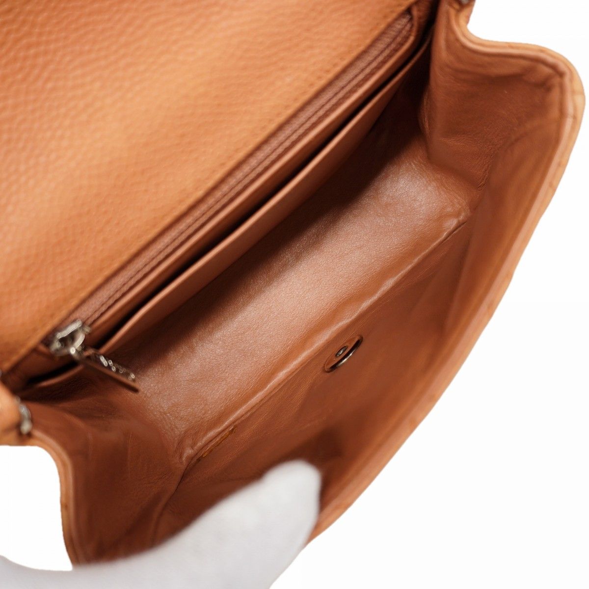 Chanel Shoulder Bag Mini Quilted Caviar Leather Brown Silver — view 4