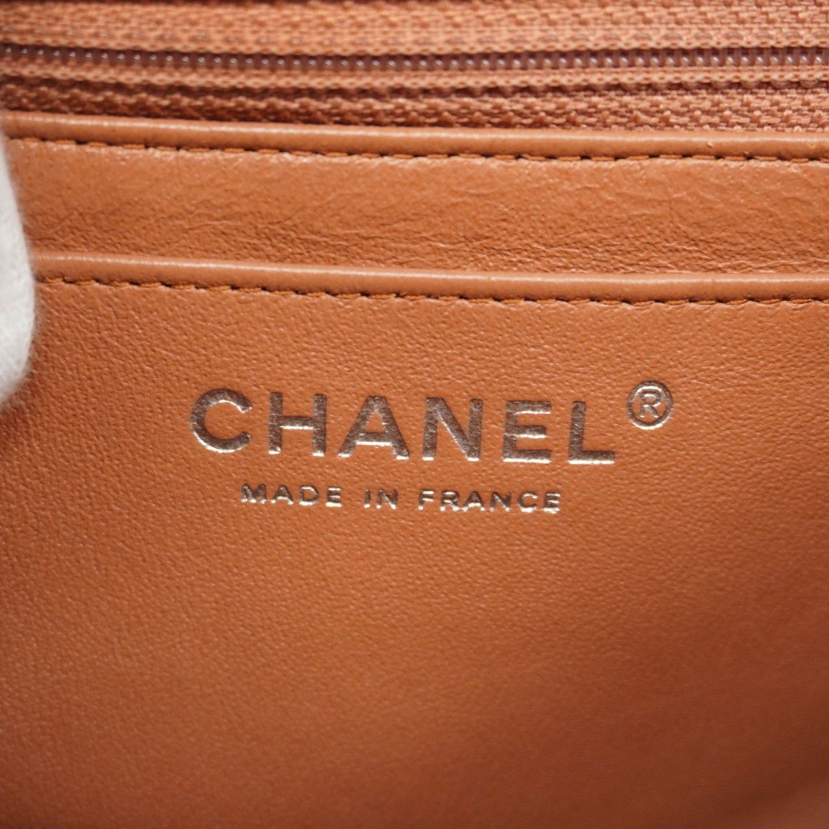Chanel Shoulder Bag Mini Quilted Caviar Leather Brown Silver — view 5