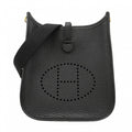 Hermes Shoulder Bag Evelyne TPM Taurillon Clemence Black Gold