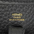 Hermes Shoulder Bag Evelyne TPM Taurillon Clemence Black Gold — view 5
