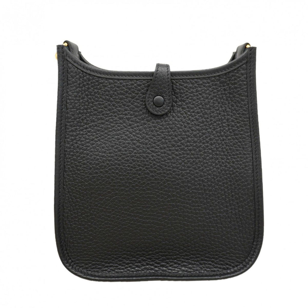 Hermes Shoulder Bag Evelyne TPM Taurillon Clemence Black Gold — view 9