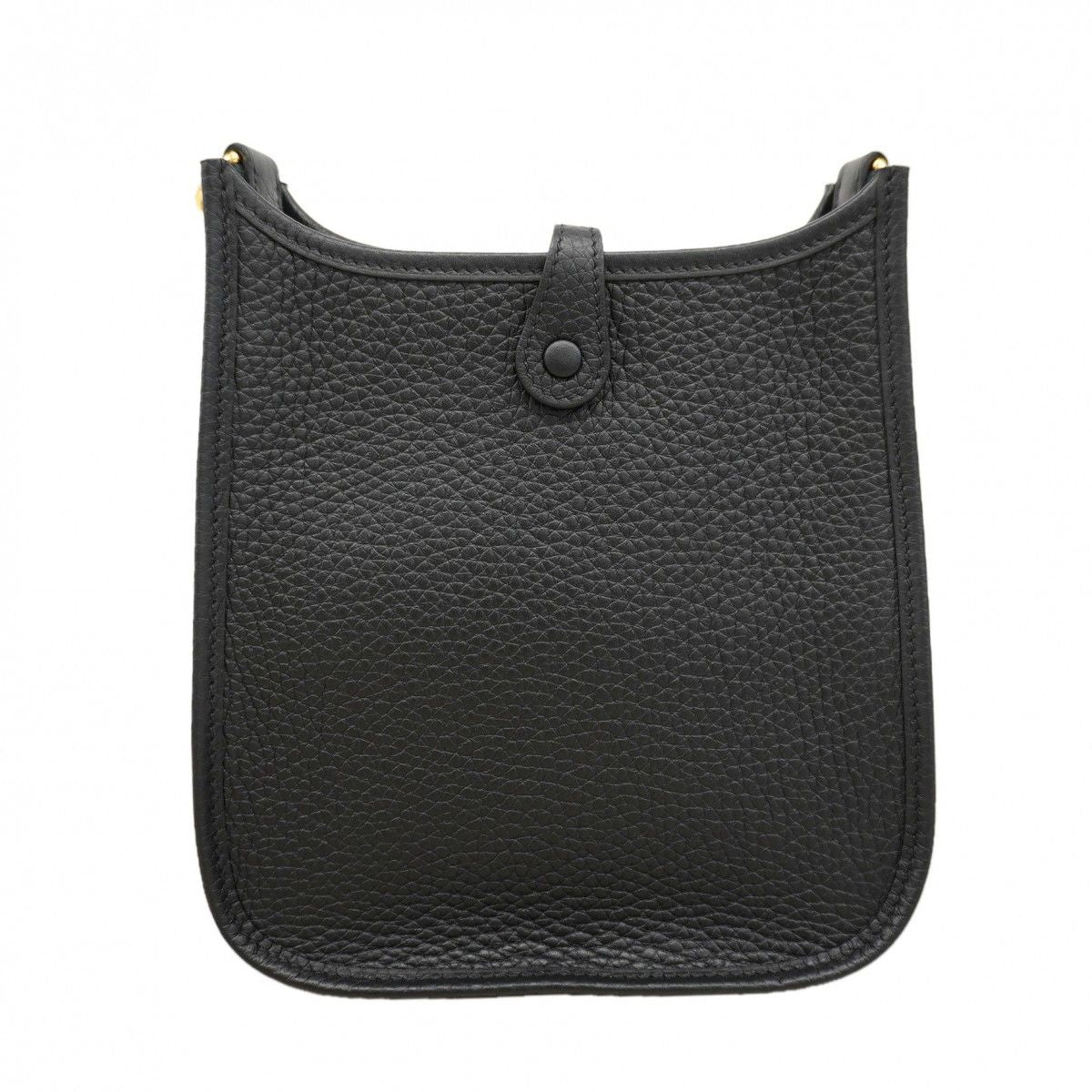 Hermes Shoulder Bag Evelyne TPM Taurillon Clemence Black Gold — view 9