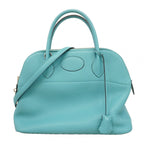 Hermes Handbag Bolide 31 Taurillon Clemence Blue Atoll Silver 2-Way