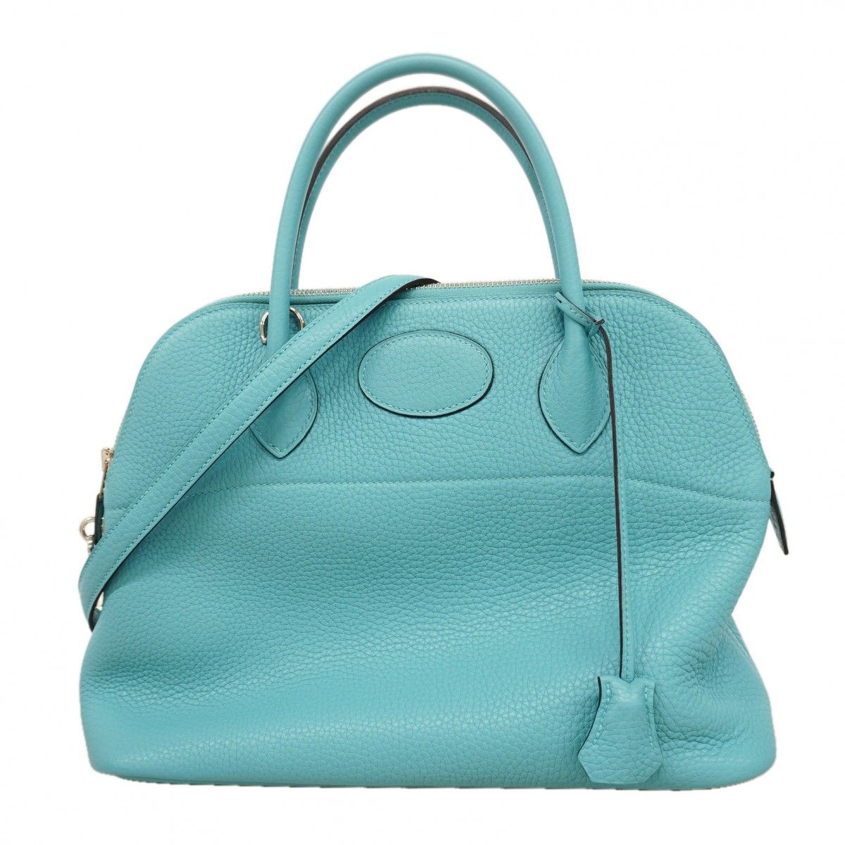 Hermes Handbag Bolide 31 Taurillon Clemence Blue Atoll Silver 2-Way