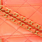 Chanel Vanity Bag Quilted Lambskin Salmon Pink Gold — view 9