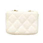 Chanel Pochette Mini Quilted Caviar Leather White Champagne Gold — view 9