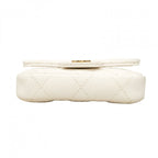 Chanel Pochette Mini Quilted Caviar Leather White Champagne Gold — view 3