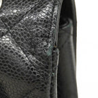 Chanel Shoulder Bag Deca Quilted Caviar Leather Black Silver — view 8