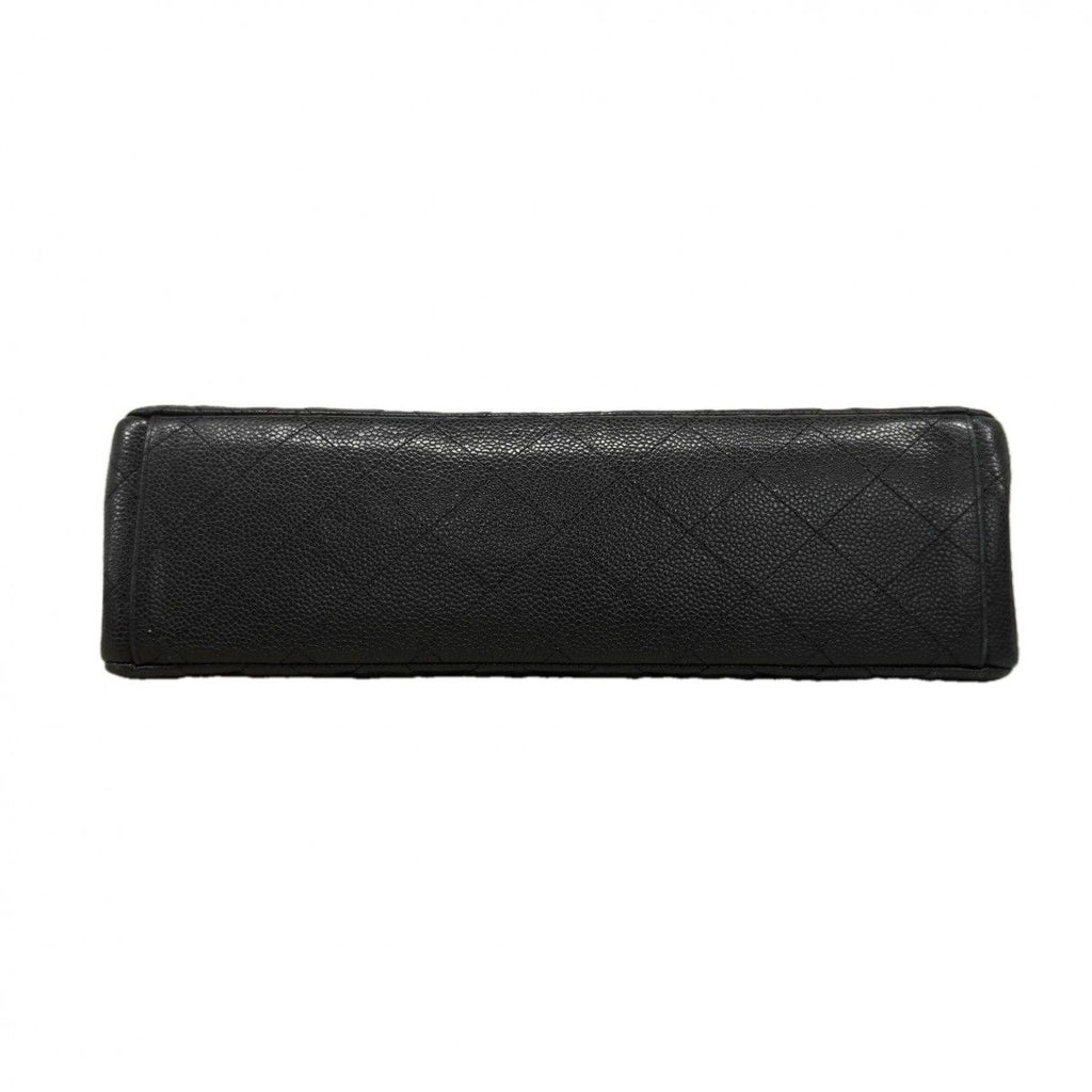 Chanel Shoulder Bag Deca Quilted Caviar Leather Black Silver — view 3