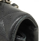 Chanel Shoulder Bag Deca Quilted Caviar Leather Black Silver — view 7