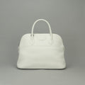 Hermes Bolide 35 Tote Shoulder Bag Fjord White Silver