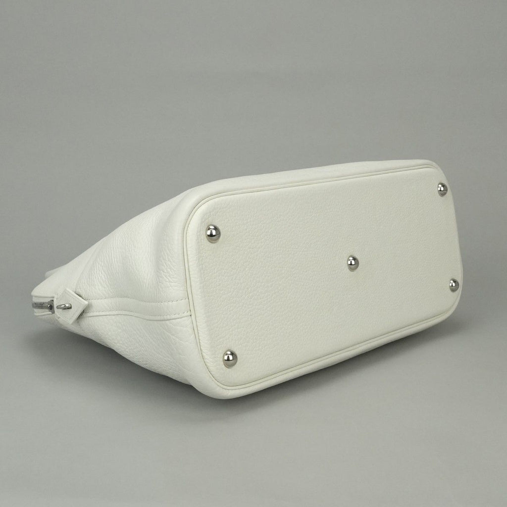 Hermes Bolide 35 Tote Shoulder Bag Fjord White Silver — view 6