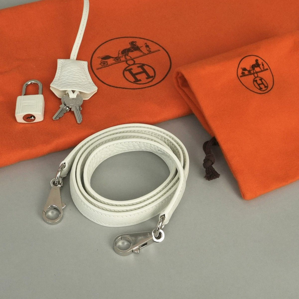 Hermes Bolide 35 Tote Shoulder Bag Fjord White Silver — view 9