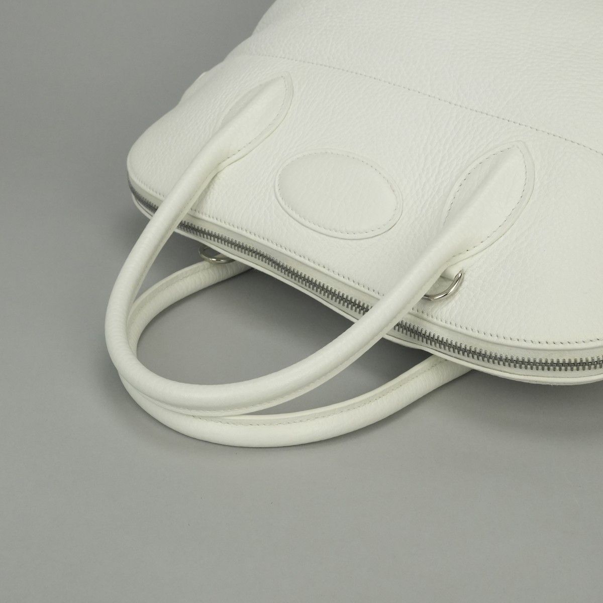 Hermes Bolide 35 Tote Shoulder Bag Fjord White Silver — view 4