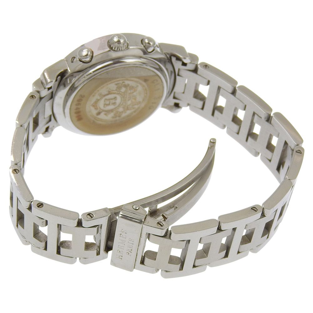Hermes Clipper Stainless Steel Quartz Chronograph Watch with White Dial — view 4