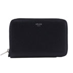 Celine Midi Amzip Around Calf Leather Black Bifold Wallet