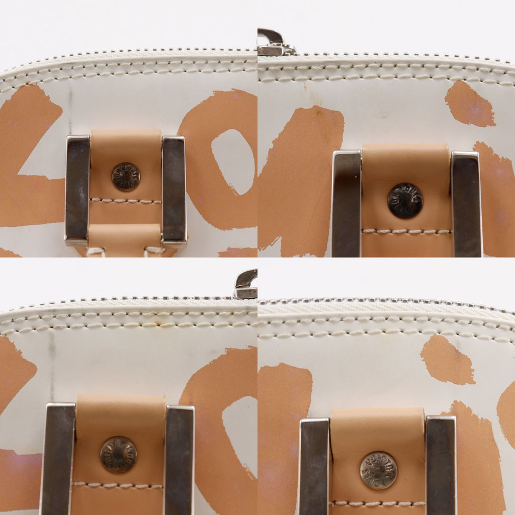 Louis Vuitton Alma PM Graffiti Calfskin Beige White Handbag — view 8
