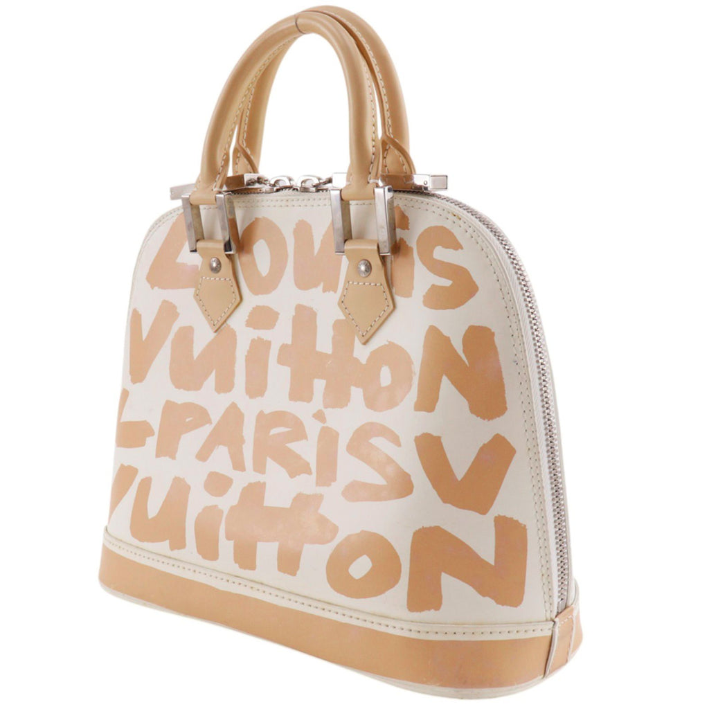 Louis Vuitton Alma PM Graffiti Calfskin Beige White Handbag — view 2