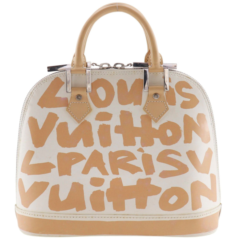 Louis Vuitton Alma PM Graffiti Calfskin Beige White Handbag