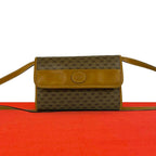 Gucci Vintage Micro GG Pattern Logo Leather Mini Shoulder Bag Pochette Brown
