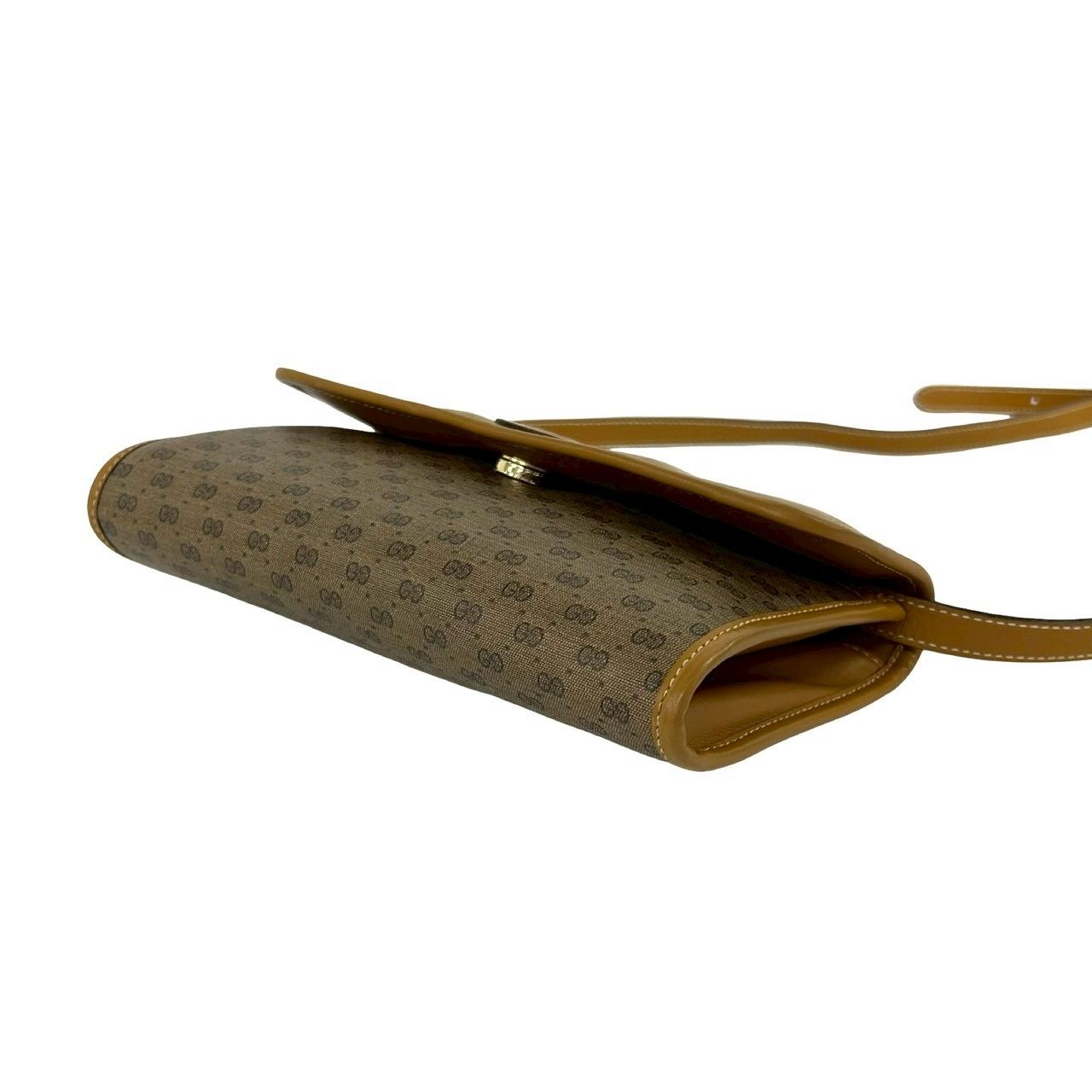 Gucci Vintage Micro GG Pattern Logo Leather Mini Shoulder Bag Pochette Brown — view 8