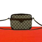 Gucci Vintage GG Logo Pattern Leather Mini Shoulder Bag Pochette Brown