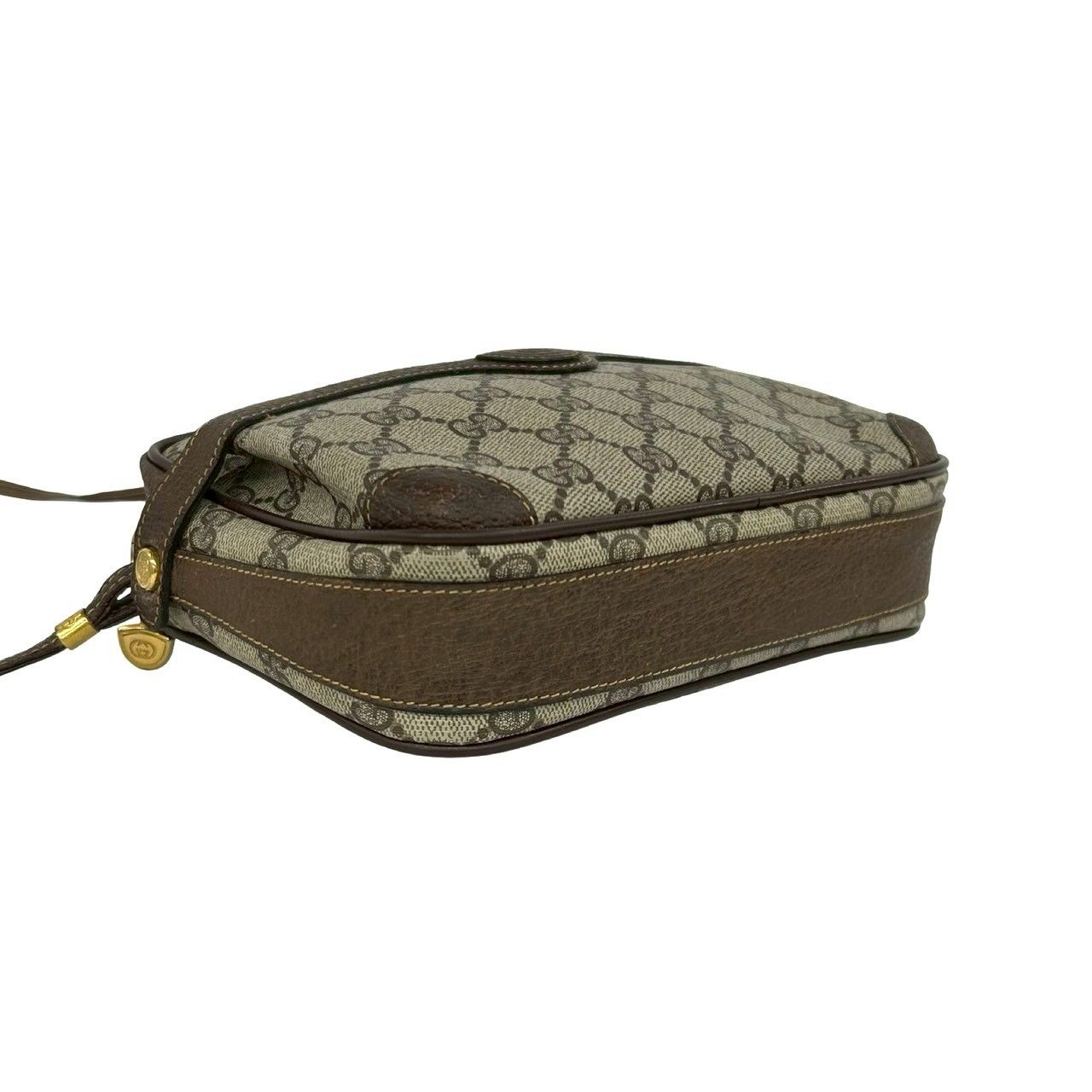 Gucci Vintage GG Logo Pattern Leather Mini Shoulder Bag Pochette Brown — view 7