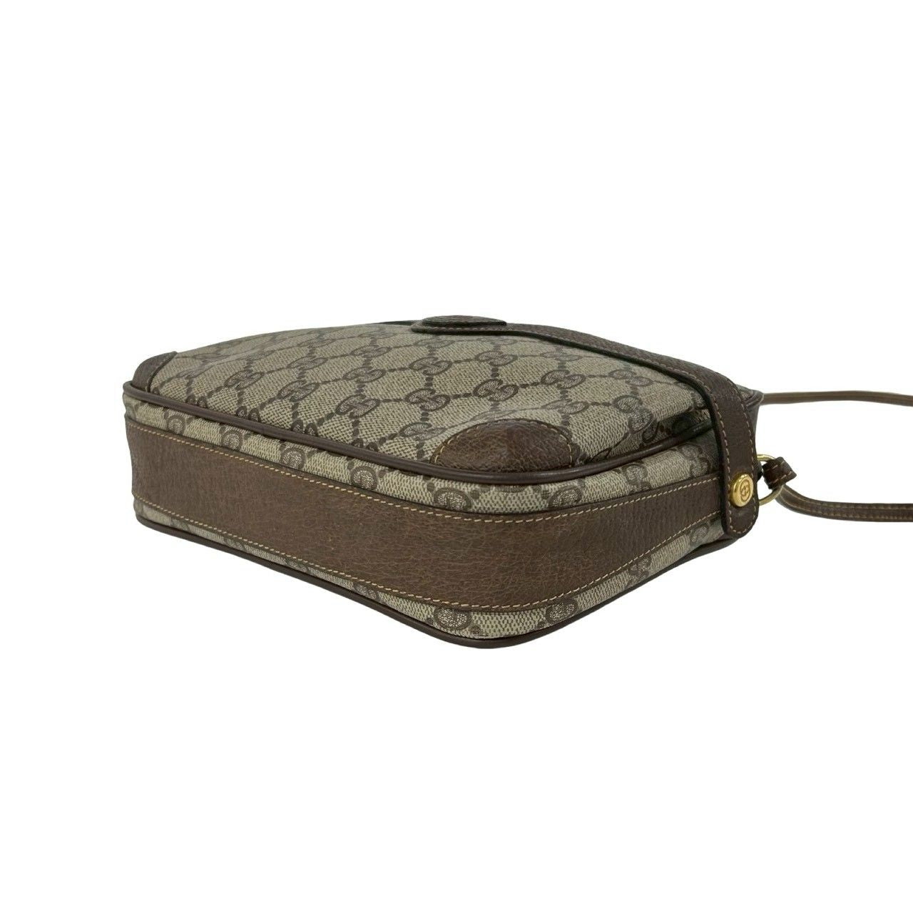 Gucci Vintage GG Logo Pattern Leather Mini Shoulder Bag Pochette Brown — view 8