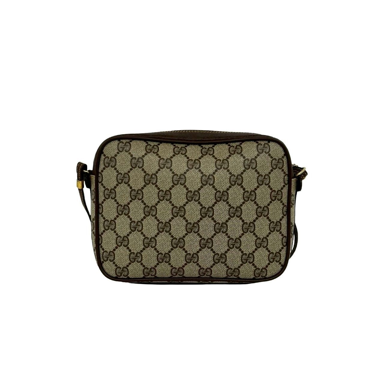 Gucci Vintage GG Logo Pattern Leather Mini Shoulder Bag Pochette Brown — view 3
