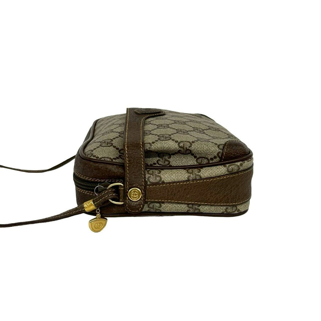 Gucci Vintage GG Logo Pattern Leather Mini Shoulder Bag Pochette Brown — view 5