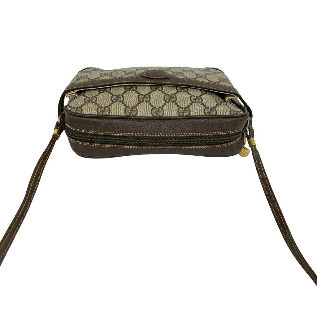 Gucci Vintage GG Logo Pattern Leather Mini Shoulder Bag Pochette Brown — view 4