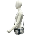 Gucci Vintage Sherry Line GG Logo Pattern Leather Shoulder Bag Pochette Navy — view 2