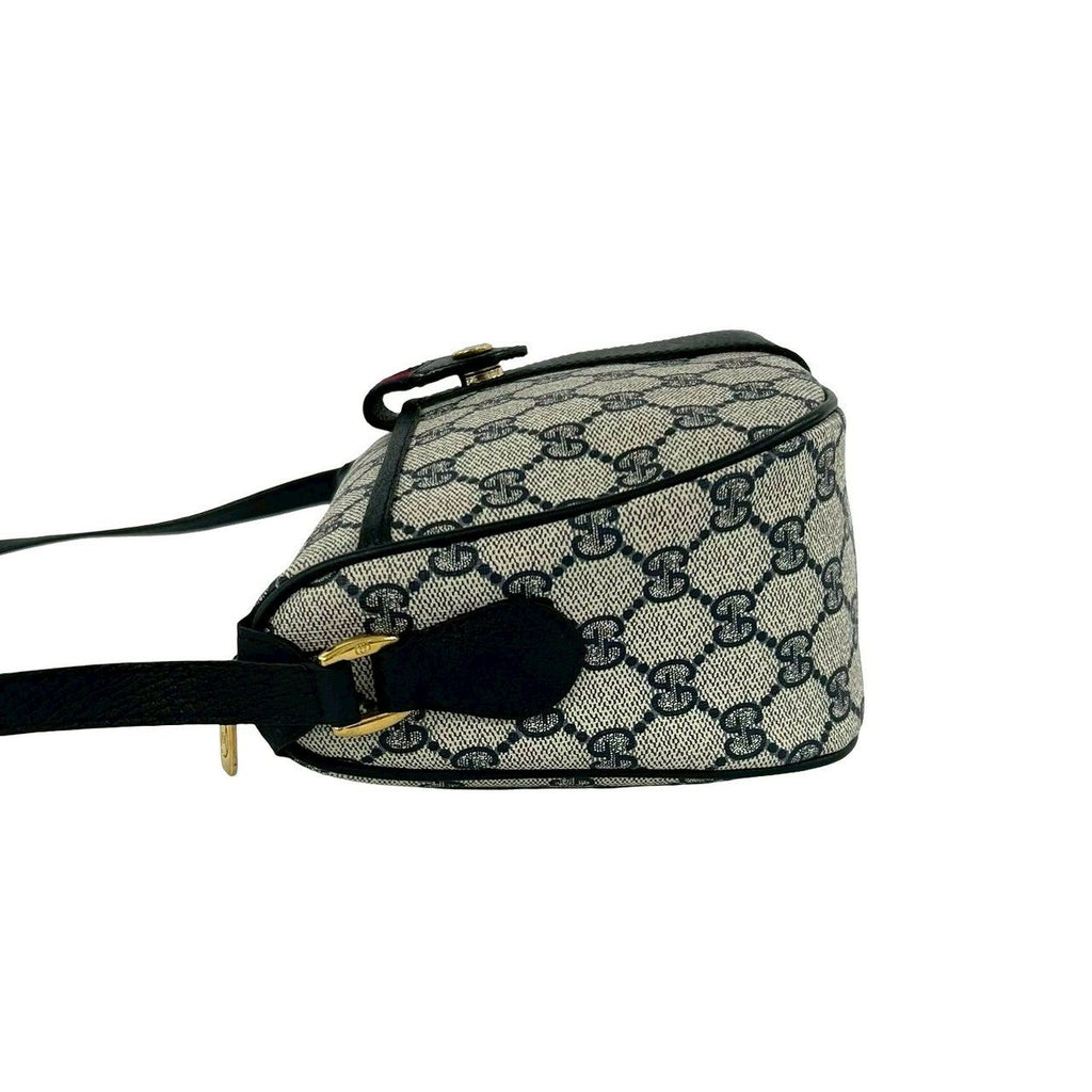 Gucci Vintage Sherry Line GG Logo Pattern Leather Shoulder Bag Pochette Navy — view 5